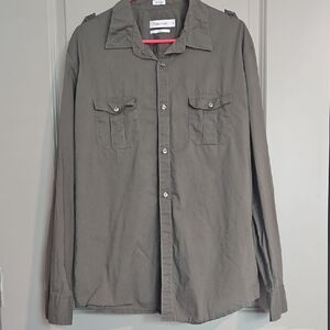 Calvin Klein XL Slim Fit Cotton Button-Up Shirt